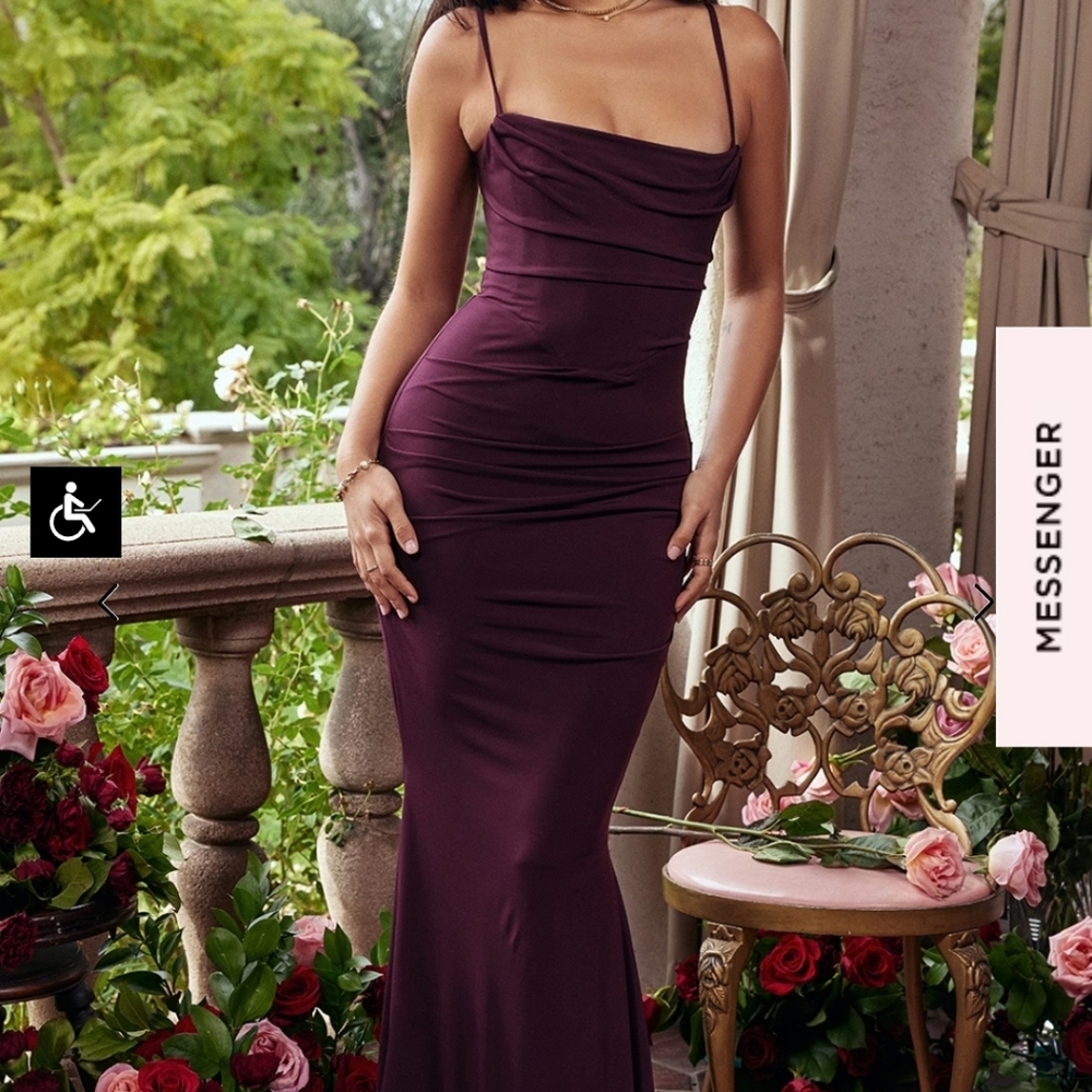 Milena Dark Cherry Corset Maxi Dress